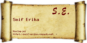 Seif Erika névjegykártya